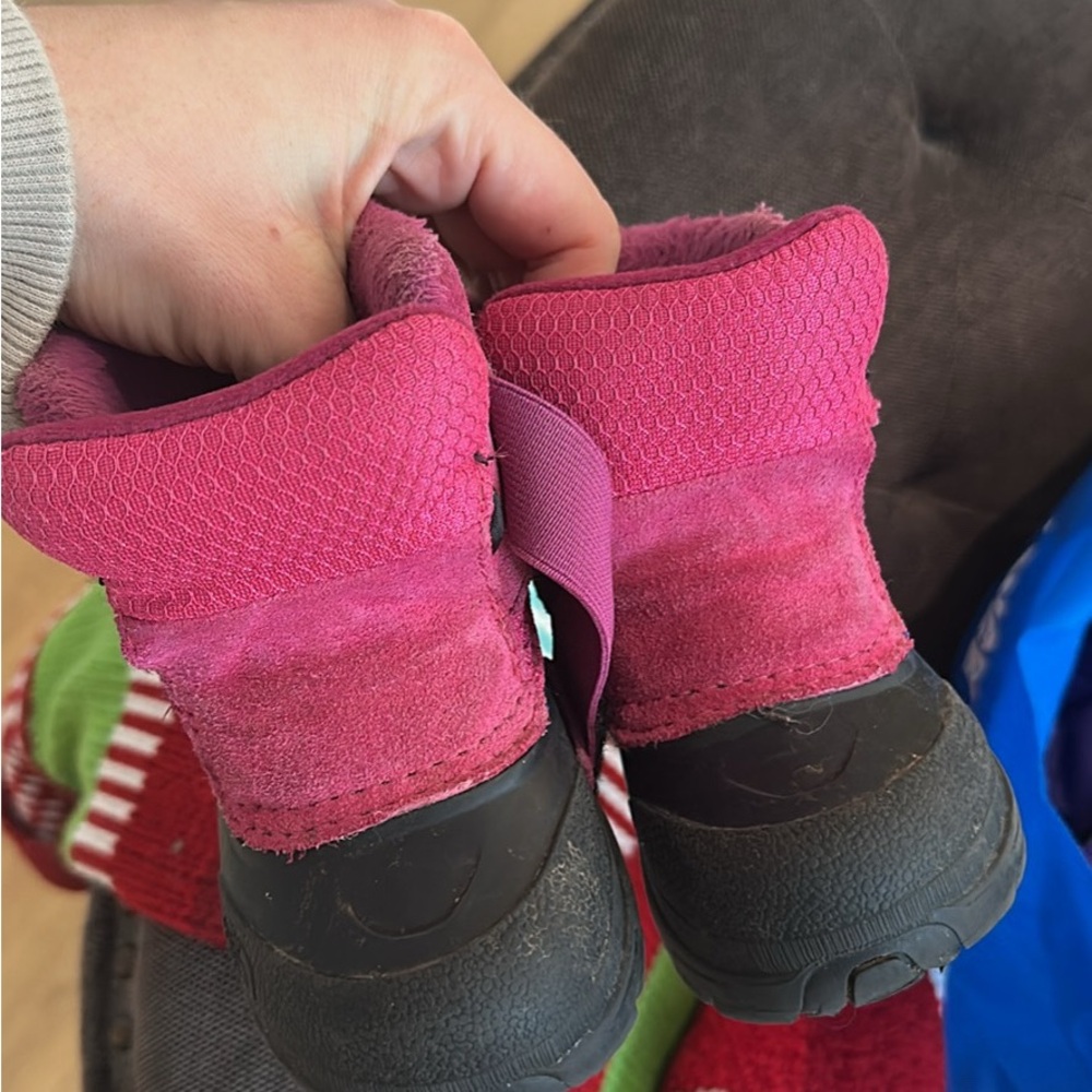 The North Face Kids Pink and Black Boots